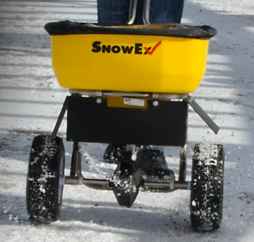 SOLD OUT - Available for Special Order. Call for Price. New SnowEx SP 65 Model, Walk Behind Steel frame, Poly Hopper Spreader, Walk Behind